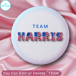 TEAM HARRIS Kamala Harris USA国旗のバルーンレター 缶バッジ