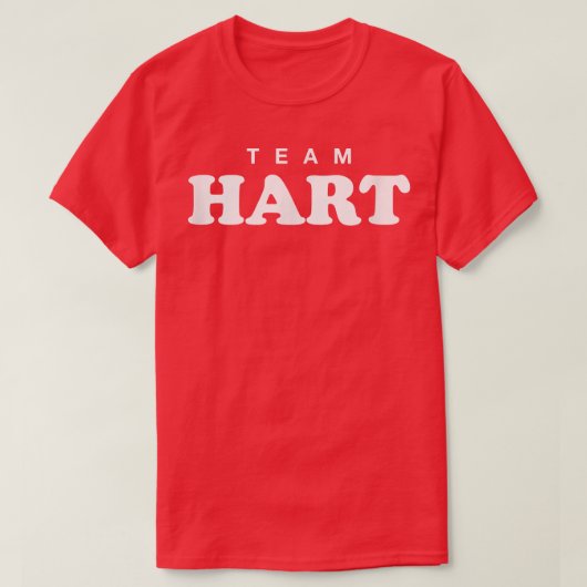 Team Hart Personalized Surname Bride Groom Family Tシャツ (デザイン正面)