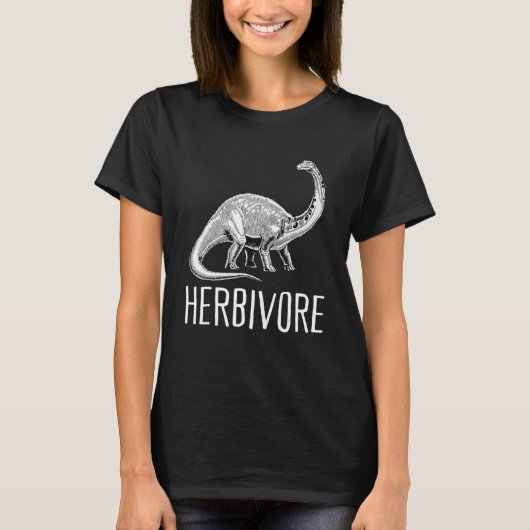 Team Herbivore Vegan Brontosaurus Vegetarian Plant Tシャツ (正面)