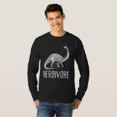 Team Herbivore Vegan Brontosaurus Vegetarian Plant Tシャツ (正面フル)