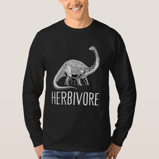 Team Herbivore Vegan Brontosaurus Vegetarian Plant Tシャツ (正面)