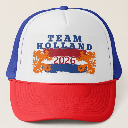 Team Holland Netherlands Soccer Fan Orange Lion キャップ (正面)