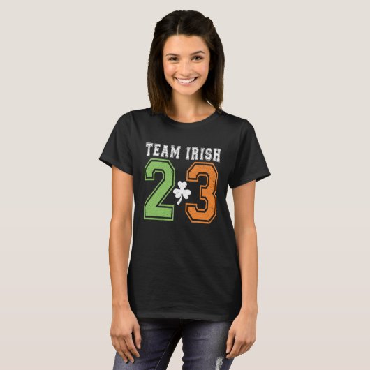 Team Irish 2023 St Patricks Day Leprechaun Shamroc Tシャツ (正面フル)