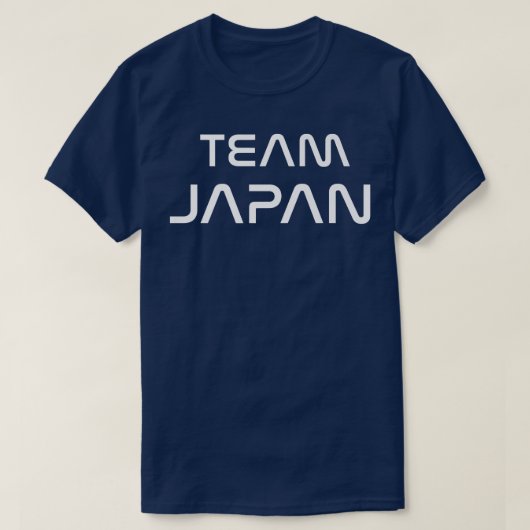 Team Japan Modern Futuristic White Font  Tシャツ (デザイン正面)