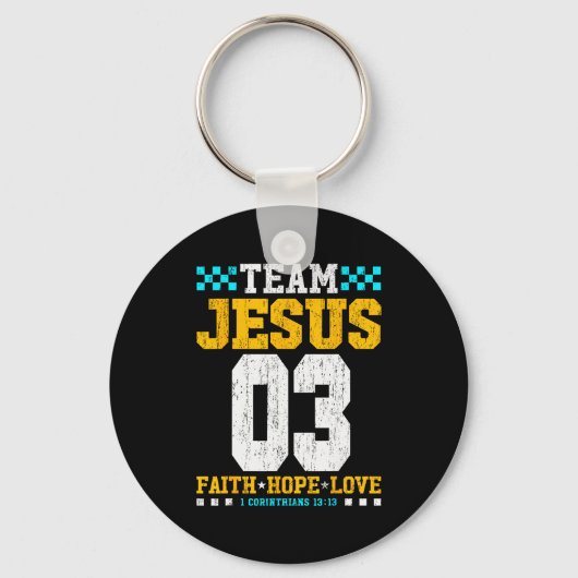 Team Jesus 03 信仰 希望 愛 キリスト教 聖書の詩 キーホルダー (正面)
