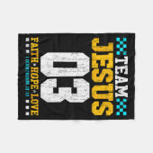 Team Jesus 03 信仰 希望 愛 キリスト教 聖書の詩 フリースブランケット (正面(横))