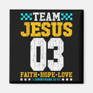 Team Jesus 03 信仰 希望 愛 キリスト教 聖書の詩 マグネット