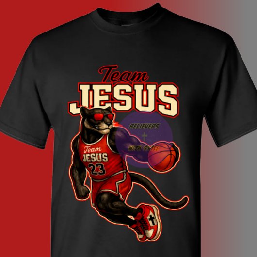 Team JESUS -23 パンサー - キリスト教 Tシャツ