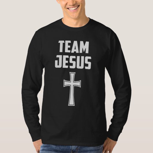 Team Jesus Men Women Kids Christian Cross Tシャツ (正面)