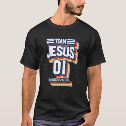 Team Jesus No 01 Warrior Member Christian Men Wome Tシャツ (正面)