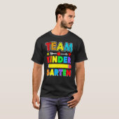Team Kindergarten Teacher Apple Student Kids Back Tシャツ (正面フル)