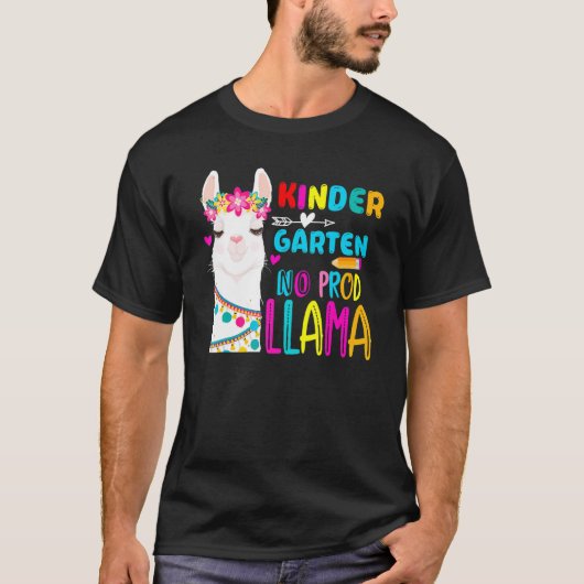 Team Kindergarten Teacher Rainbow No Prob Llama 10 Tシャツ (正面)