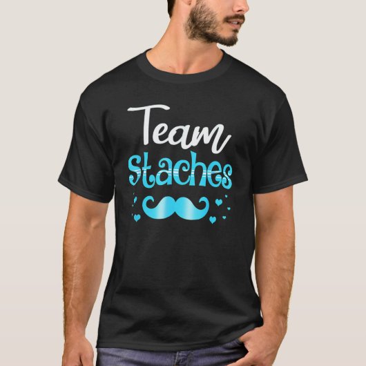Team Lashes Team Staches Pink Or Blue Gender Revea Tシャツ (正面)