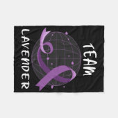 Team Lavender For Cancer Awareness World Cancer Da フリースブランケット (正面(横))
