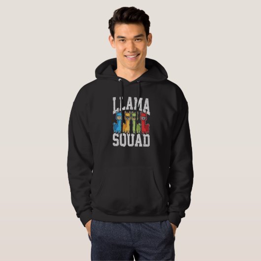 Team Llama Squad  Animal For Men Women Fun Squad   パーカ (正面フル)