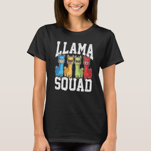 Team Llama Squad Animal For Men Women Fun Squad Tシャツ (正面)