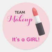 TEAM MAKEUP Stickers for Gender Reveal Party ラウンドシール (正面)