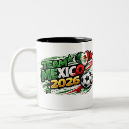 TEAM MEXICO 2026 ファン|メキシコの誇り フットボール ツートーンマグカップ