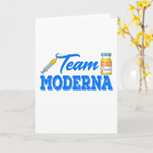 Team Modernaワクおもしろいチン カード (黄色い花)