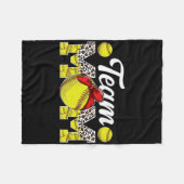 Team Mom Leopard Softll Team Mom Softll Team Mama フリースブランケット (正面(横))