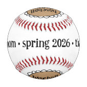 Team Mom Thank You Baseball Gift 野球ボール (裏面)