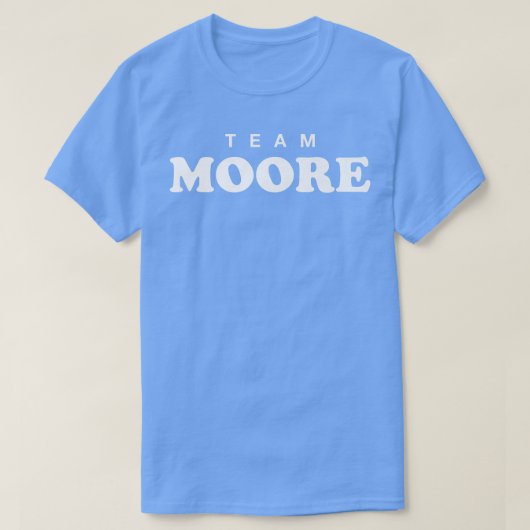 Team Moore Personalized Surname Bride Groom Family Tシャツ (デザイン正面)