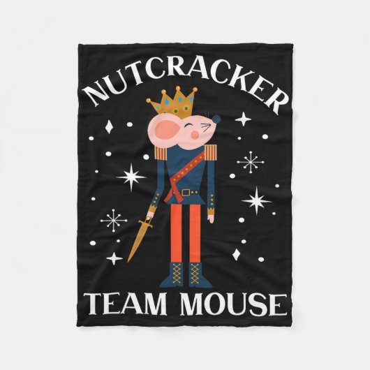 Team Mouse Nutcracker Christmas Dance Fun Soldier  フリースブランケット (正面)