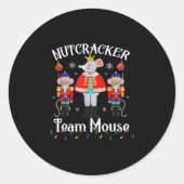 Team Mouse Nutcracker Christmas Dance Funny Soldie ラウンドシール (正面)