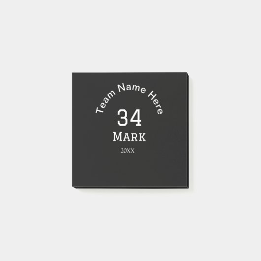 team name add player name date sports men  ポストイット (正面)