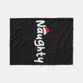 Team Naughty Funny Christmas Couple Matching Team フリースブランケット (正面(横))