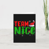Team Naughty Nice Santa Hat Funny Christmas Matchi カード (正面)