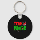 Team Naughty Nice Santa Hat Funny Christmas Matchi キーホルダー (正面)