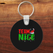Team Naughty Nice Santa Hat Funny Christmas Matchi キーホルダー (正面)