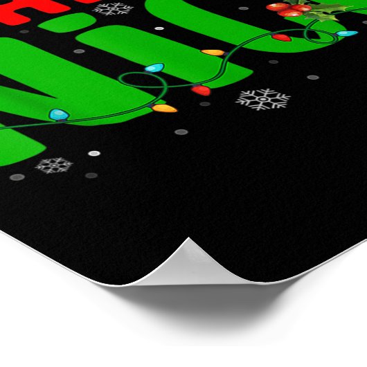 Team Naughty Nice Santa Hat Funny Christmas Matchi ポスター (角)