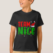 Team Naughty Nice Santa Hat Funny Christmas Matchi Tシャツ (正面)