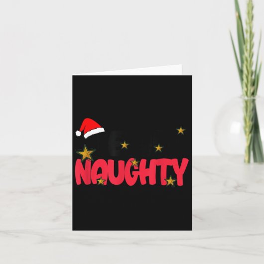 Team Naughty Shirt Funny Matching Christmas Family カード (正面)
