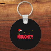 Team Naughty Shirt Funny Matching Christmas Family キーホルダー (正面)
