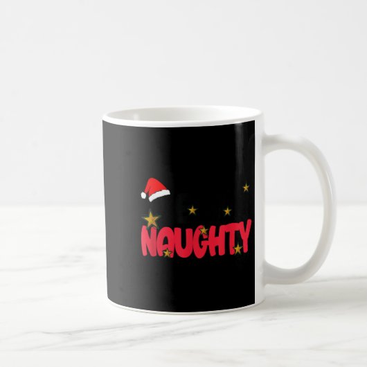 Team Naughty Shirt Funny Matching Christmas Family コーヒーマグカップ (右)