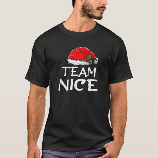 Team Nice Funny Christmas Pajamas Santa Claus Men Tシャツ (正面)