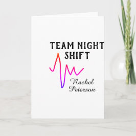 Team night shift nurse doctor medical name heart l カード
