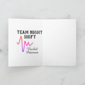 Team night shift nurse doctor medical name heart l カード (内部)