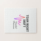 Team night shift nurse doctor medical name heart l ジグソーパズル (横)