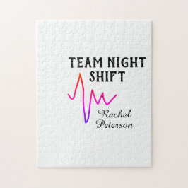 Team night shift nurse doctor medical name heart l ジグソーパズル