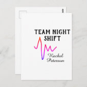 Team night shift nurse doctor medical name heart l ポストカード (正面/裏面)