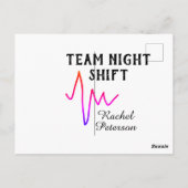 Team night shift nurse doctor medical name heart l ポストカード (裏面)