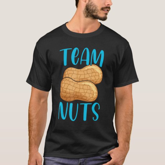 Team Nuts Gender Reveal Party Baby Announcement Te Tシャツ (正面)