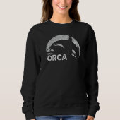 Team Orca Killer Whale Distressed Design スウェットシャツ (正面)