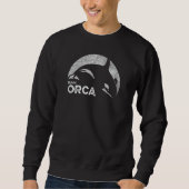 Team Orca Killer Whale Distressed Design スウェットシャツ (正面)