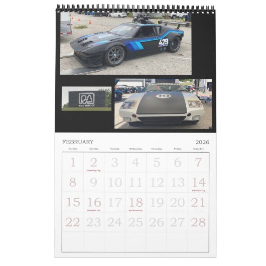 Team Pantera Racing - 2026 Calendar カレンダー (2月 2026)