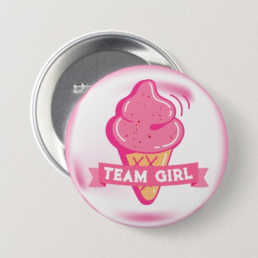 Team Pink アイスクリーム性別発表  缶バッジ (正面&裏面)